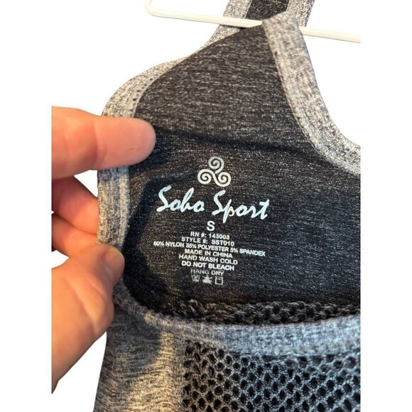 Soho Sport Womens Racerback Tank Top S Gray Heather 60% Nylon 30% Polyester 10% - Picture 7 of 8